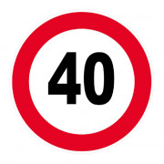 Panneau Vitesse Limitée à 40 km/h – Signalisation Sécurité – Plastique Rigide Anti-UV