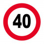 Panneau Vitesse Limitée à 40 km/h – Signalisation Sécurité – Plastique Rigide Anti-UV