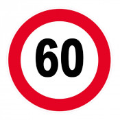 Panneau Vitesse Limitée à 60 km/h – Signalisation Sécurité – Plastique Rigide Anti-UV
