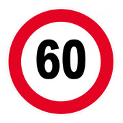 Panneau Vitesse Limitée à 60 km/h – Signalisation Sécurité – Plastique Rigide Anti-UV