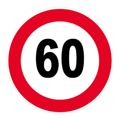 Panneau Vitesse Limitée à 60 km/h – Signalisation Sécurité – Plastique Rigide Anti-UV