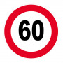 Panneau Vitesse Limitée à 60 km/h – Signalisation Sécurité – Plastique Rigide Anti-UV