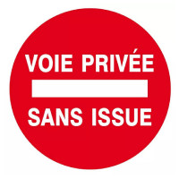 Panneau Voie Privée Sans Issue – Signalisation Routière – Conforme ISO 7010