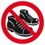 Signal d’Interdiction Chaussures Interdites – Hygiène et Sécurité – Panneau Rigide Conforme ISO 7010
