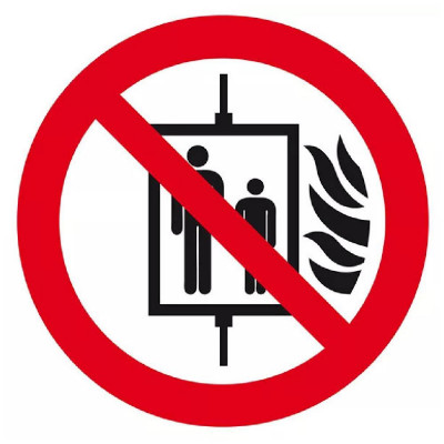 Signal d’Interdiction d’Utiliser l’Ascenseur en Cas d’Incendie – Sécurité Incendie – Panneau Rigide 
