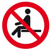 Signal d’Interdiction de S’Asseoir – Sécurité et Discipline – Panneau Rigide Conforme ISO 7010