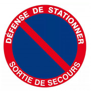 Signal Défense de Stationner Sortie de Secours – Sécurité et Conformité – Panneau Rigide Conforme IS