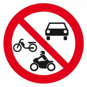 Signal Interdit aux Véhicules Motorisés – Panneau Rigide ou Adhésif Conforme ISO 7010 – Sécurité et 