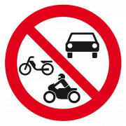 Signal Interdit aux Véhicules Motorisés – Panneau Rigide ou Adhésif Conforme ISO 7010 – Sécurité et 