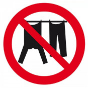 Signal Interdit d’Étendre le Linge – Panneau Rigide ou Adhésif – Signalisation Conforme ISO 7010