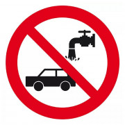 Signal Interdit de Laver les Voitures – Panneau Rigide ou Adhésif – Signalisation Conforme ISO 7010