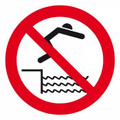Signal Interdit de Plonger – Sécurité Piscine et Baignade – Panneau Rigide Conforme ISO 7010