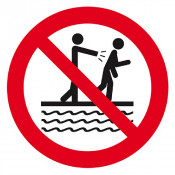 Signal Interdit de Pousser à Proximité du Bassin – Prévention des Accidents – Panneau Rigide Conform