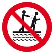 Signal Interdit de Pousser à Proximité du Bassin – Prévention des Accidents – Panneau Rigide Conform
