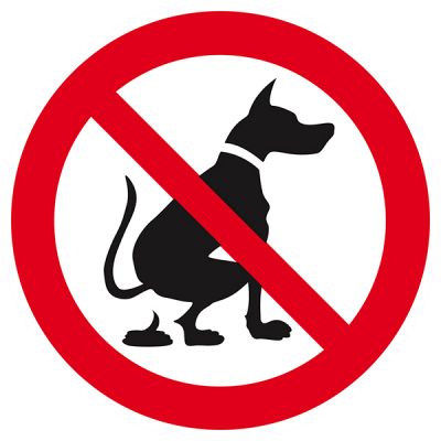 Signaux d'interdiction "Déjections d'animaux interdites"