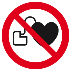Signaux d'interdiction "Entrée interdite aux porteurs d'un stimulateur cardiaque"