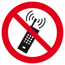Signaux d'interdiction "Interdiction d'activer des téléphones mobiles"