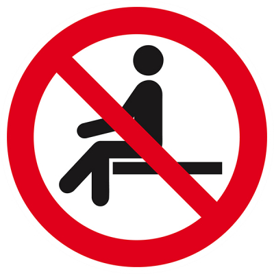 Signaux d'interdiction "Interdiction de s'asseoir"