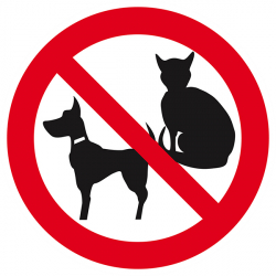 Signaux d'interdiction "Interdit aux animaux"