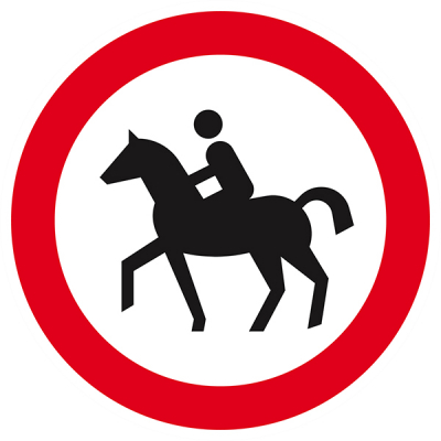 Signaux d'interdiction "Interdit aux cavaliers"