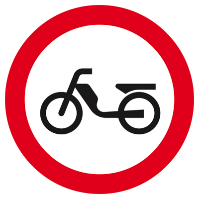 Signaux d'interdiction "Interdit aux cyclomoteurs"