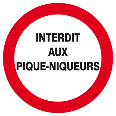 Signaux d'interdiction "Interdit aux pique-niqueurs"