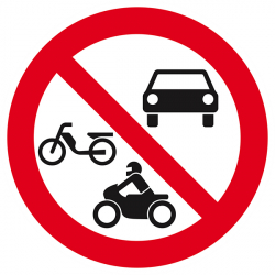Signaux d'interdiction "Interdit aux véhicules motorisés"