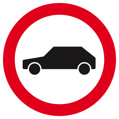 Signaux d'interdiction "Interdit aux véhicules"