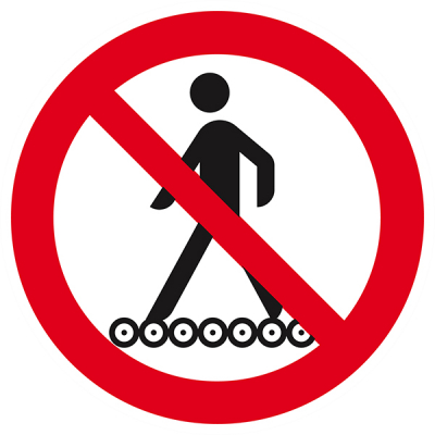 Signaux d'interdiction "Interdit de monter sur le tapis roulant"