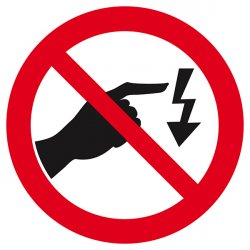 Signaux d'interdiction "Interdit de toucher, risque d'électrocution"