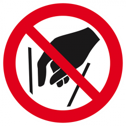 Signaux d'interdiction "Ne pas mettre les mains"