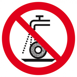 Signaux d'interdiction "Ne pas utiliser pour la rectification humide"