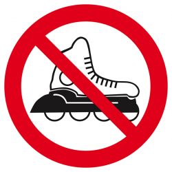 Signaux d'interdiction "Rollers interdits"