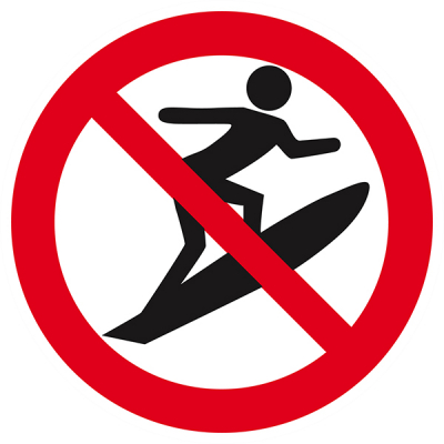 Signaux d'interdiction "Sports de glisse interdits"