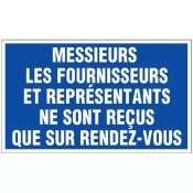 Panneau Fournisseurs Reçus sur Rendez-Vous – Signalétique Claire – Pose Durable