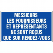 Panneau Fournisseurs Reçus sur Rendez-Vous – Signalétique Claire – Pose Durable