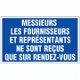 Panneau Fournisseurs Reçus sur Rendez-Vous – Signalétique Claire – Pose Durable
