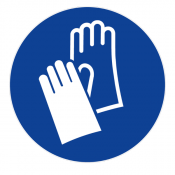 Panneau gants de protection obligatoires