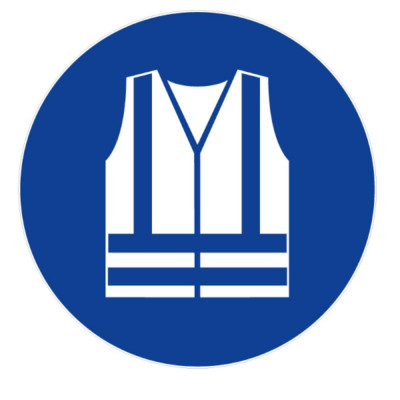 Panneau Gilet De Sécurité Haute Visibilité Obligatoire – Signalétique Sécurité – Conforme ISO 7010
