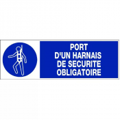 Panneau Harnais de Sécurité Obligatoire – Travail en Hauteur – PS Durable