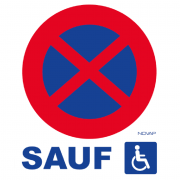Panneau Interdiction de Stationner Sauf Handicapés – Signalétique Durable