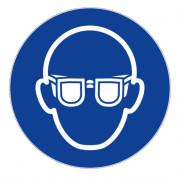 Panneau Lunettes de Protection Obligatoire – Signal Sécurité EPI – Haute Résistance et Conforme ISO 