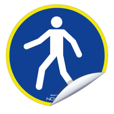 Panneau Obligation d’Emprunter le Passage – Signal Sécurité Haute Visibilité – Conforme ISO 7010 et 