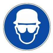 Panneau Obligation De Porter Casque Et Lunettes – Signalétique Sécurité – Conforme ISO 7010