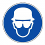 Panneau Obligation De Porter Casque Et Lunettes – Signalétique Sécurité – Conforme ISO 7010