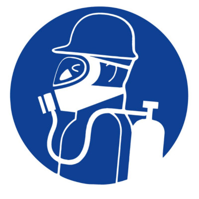 Panneau Obligation de Porter un Casque et un Appareil Respiratoire – Signal de Sécurité Conforme ISO