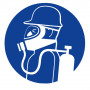 Panneau Obligation de Porter un Casque et un Appareil Respiratoire – Signal de Sécurité Conforme ISO
