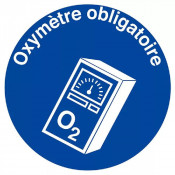 Panneau Oxymètre Obligatoire – Sécurité Respiration – Haute Visibilité
