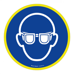 Panneau port des lunettes obligatoire - Haute visibilité