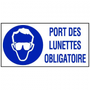 Panneau Port des Lunettes Obligatoire – Sécurité Travail – Ultra Résistant